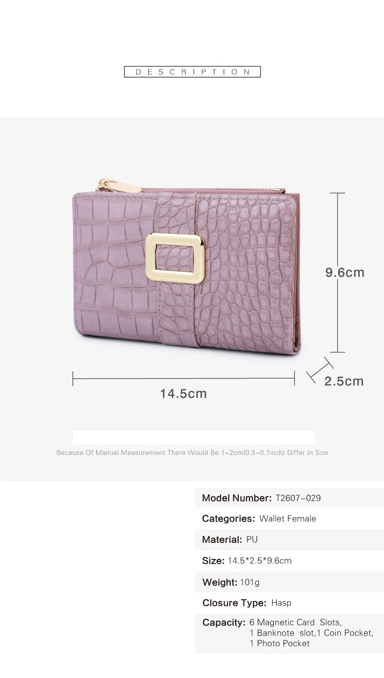 Geldbörse kurz Alligator Print Damen Geldbörse Multi-Card Münzbörse_voghion.com