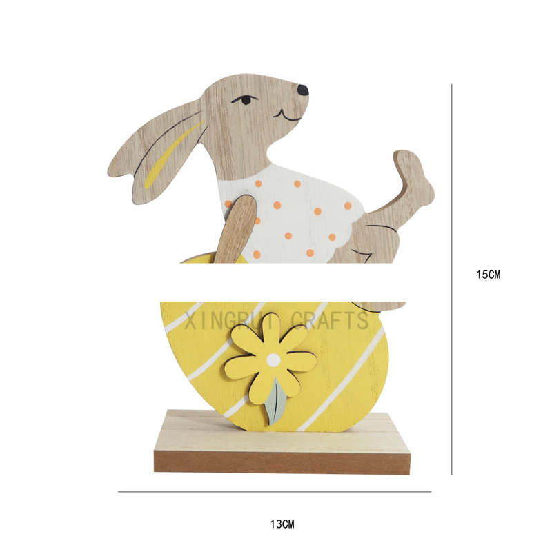 Easter Party Cute Rabbit Ornaments Wooden Crafts Spring Fresh Style Wooden Decorations_voghion.com