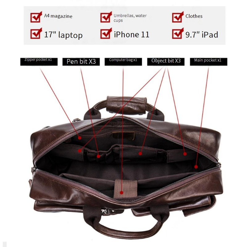 Maletín de negocios para hombre Marute, nuevo maletín de cuero de vaca para hombre, de 16 pulgadas, multifuncional, para ordenador de negocios, bolso de mano de cuero de vaca para hombre._voghion.com