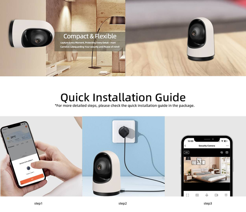 Smart Home 5MP HD Home Security Camera Support 2-way Audio/Motion Tracking/Personal Detection/Night Vision/TF Card_voghion.com