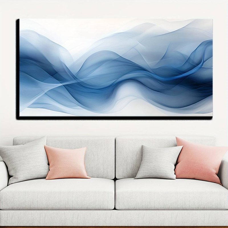 Decorative Art Modern Abstract Wave Wall Art Canvas Prints Painting,Perfect For Home Office, Living Room, Bedroom Decorative_voghion.com