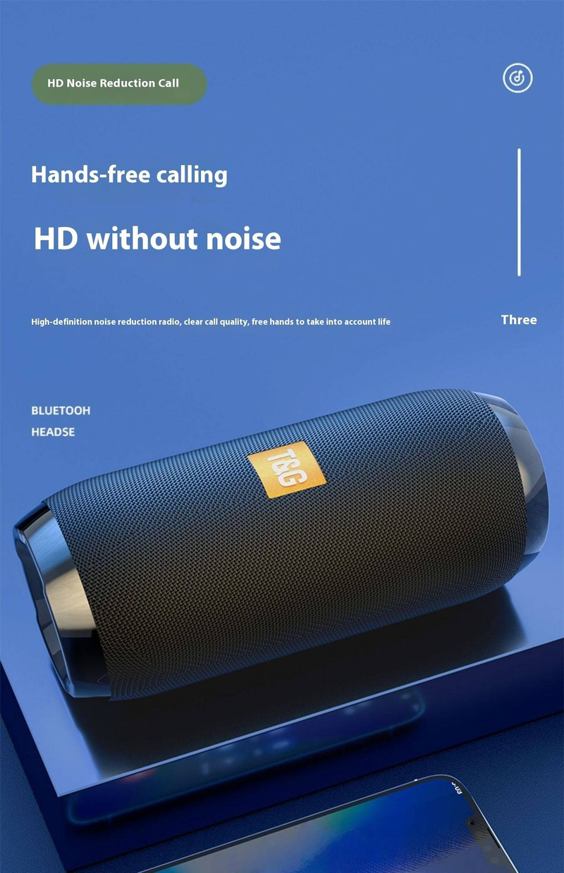 TG117 Bluetooth Speaker - Mini Wireless Speaker With Deep Bass & Hi-Fi Sound (Portable For Home & Outdoor Use)_voghion.com