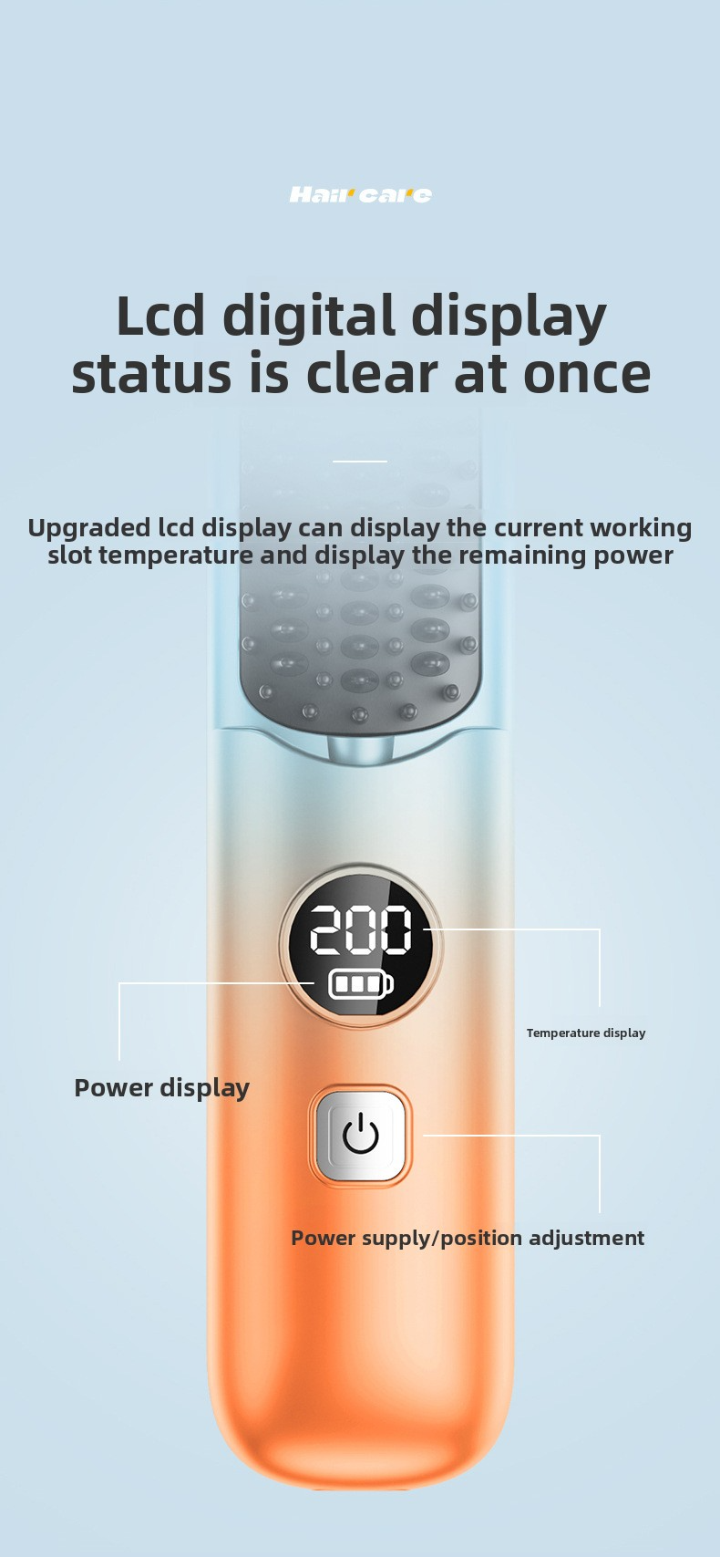 Draadloze stijltang met digitaal display - Magnetisch opladen en hittebeschermende technologie voor glad en zijdezacht haar_voghion.com