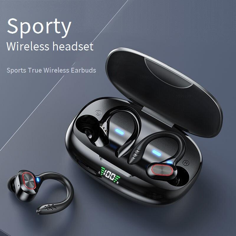 S730 Wireless Bluetooth Earbuds With Ear Hook, NFC, Voice Control, 10m Range, 8H Playtime – Black/Red/Silver_voghion.com