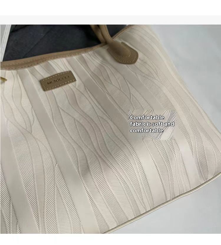 Women's Large Capacity Tote Bag - Mini Crossbody Shoulder Bag For Work, Commute & Casual Outfits, Lightweight Polyester With Detachable White Charm_voghion.com