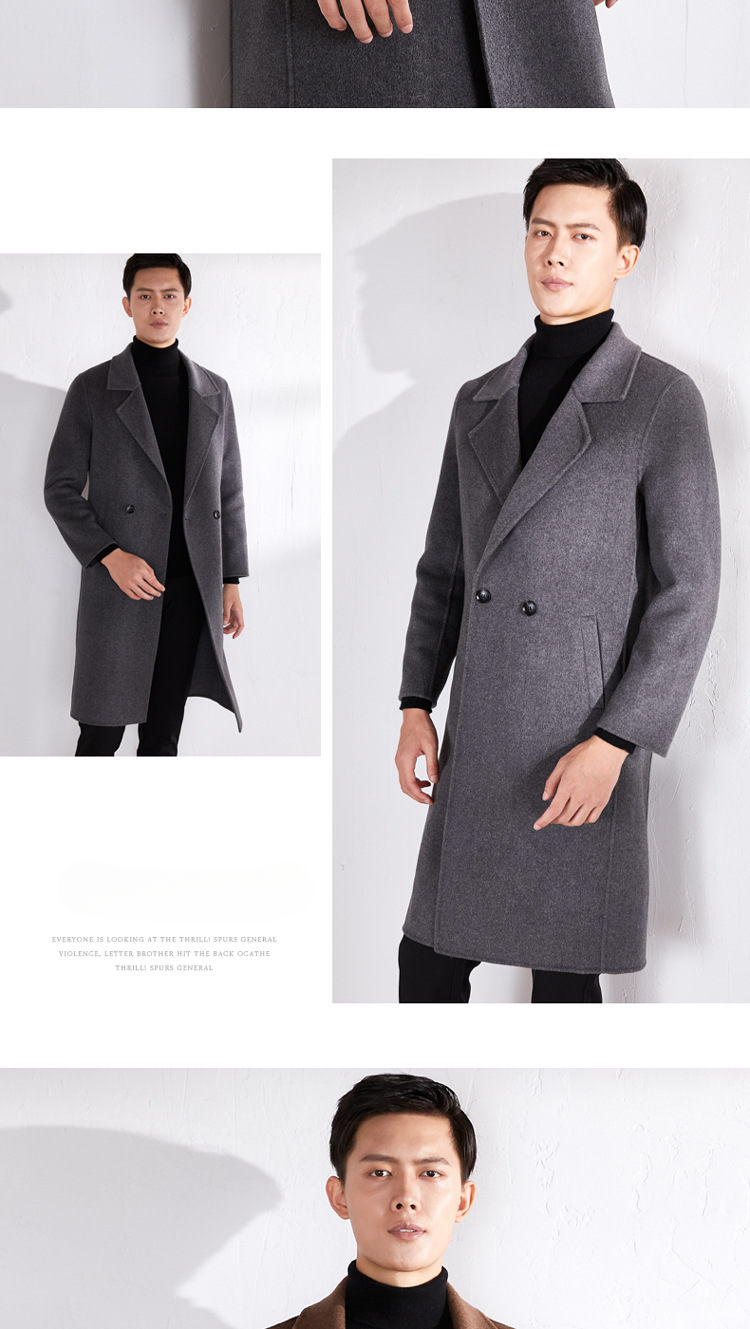 Wollen dubbelzijdige overjas voor heren - knielange trenchcoat van kasjmiermix met gekartelde revers (M-XXXL, koffie/antraciet/marineblauw/kameel/zwart/olijfgroen)_voghion.com