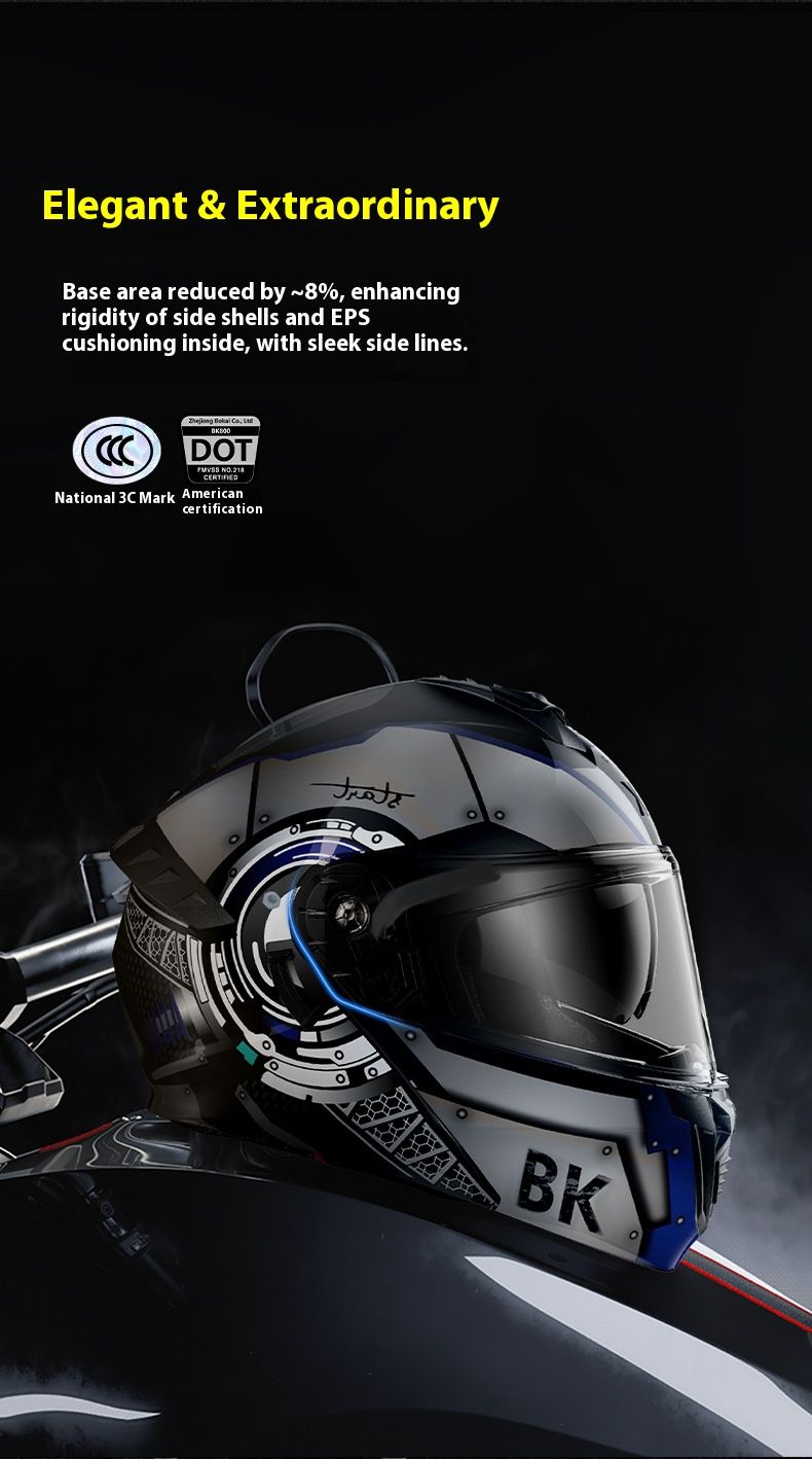 DOT- und 3C-zertifizierter modularer Motorradhelm – Klappbarer Integralhelm mit Bluetooth, Doppelvisier und einstellbarer Belüftung für Männer/Frauen_voghion.com