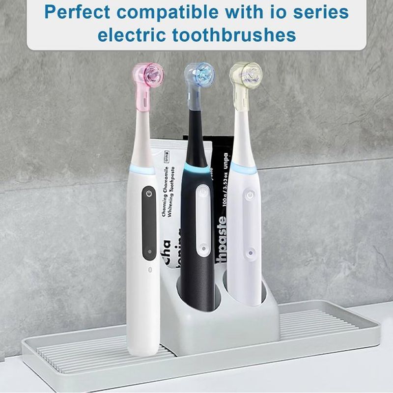 4 Pcs Toothbrush Head Dustproof Cover Caps Compatible With Oral B, Toothbrush Head Protectors For IO Series Electric Toothbrushes 1000 1500 5000 7500_voghion.com