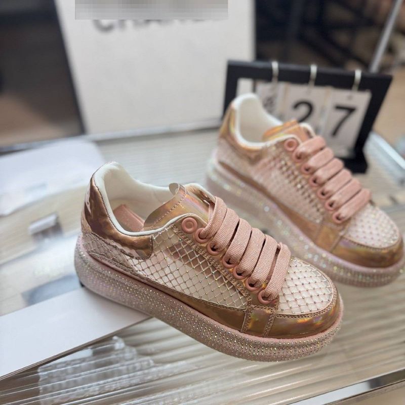 Sneakers con strass - Tomaia in mesh traspirante e glitter, comode scarpe basse con punta tonda per abbigliamento casual, scarpe da passeggio leggere estive_voghion.com