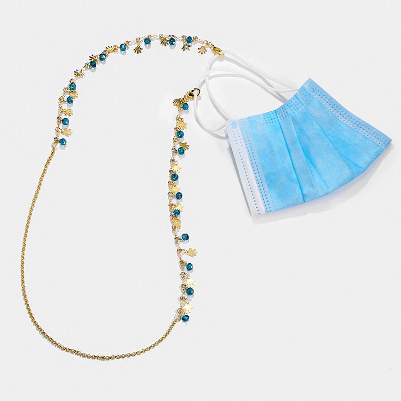 Cadena para mascarilla con forma de palmera, estilo étnico bohemio, hecha a mano, con cuentas de cristal_voghion.com