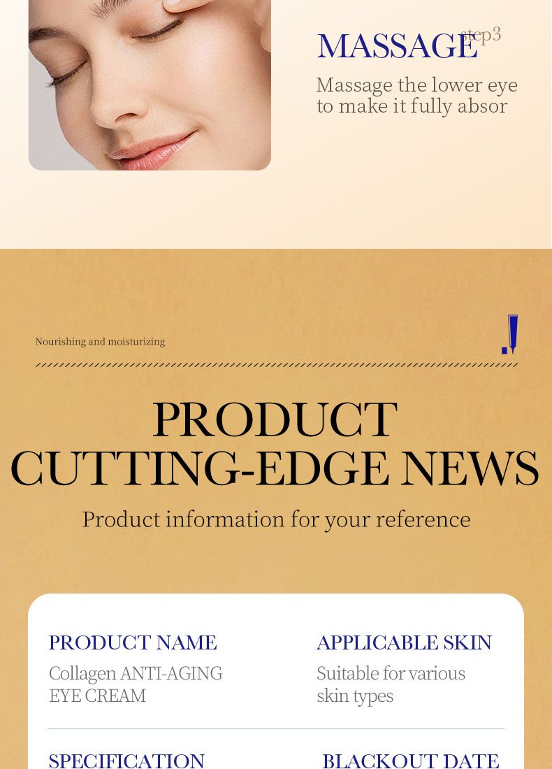 SADOER Collagen Anti-Wrinkle Eye Cream 20g Light Fine Lines Firming Removing Puffiness Dark Circles_voghion.com
