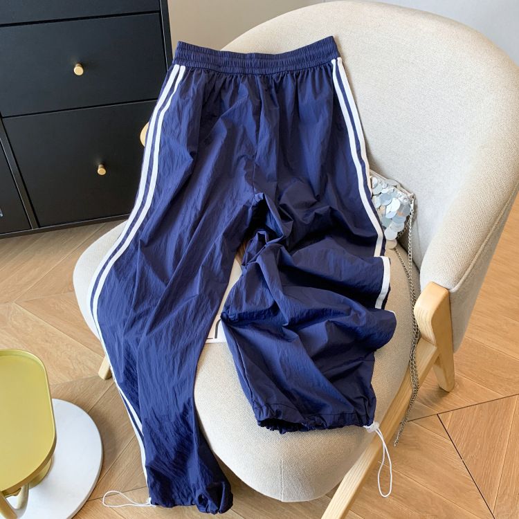 Pantaloni sportivi casual da donna, estivi, con elastico in vita e coulisse, nuovi design, larghi e larghi._voghion.com