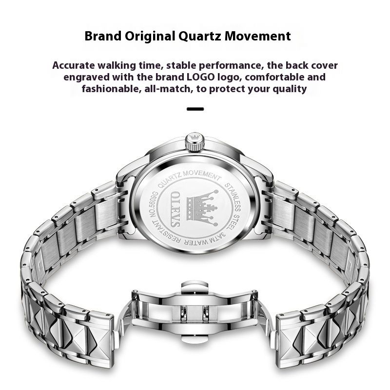 OLEVS ceas de mână nou-nouț cu cuarț cu oglindă cu diamant, calendar dublu, lumină de noapte încrustată cu diamant, scară, ceas bărbătesc_voghion.com