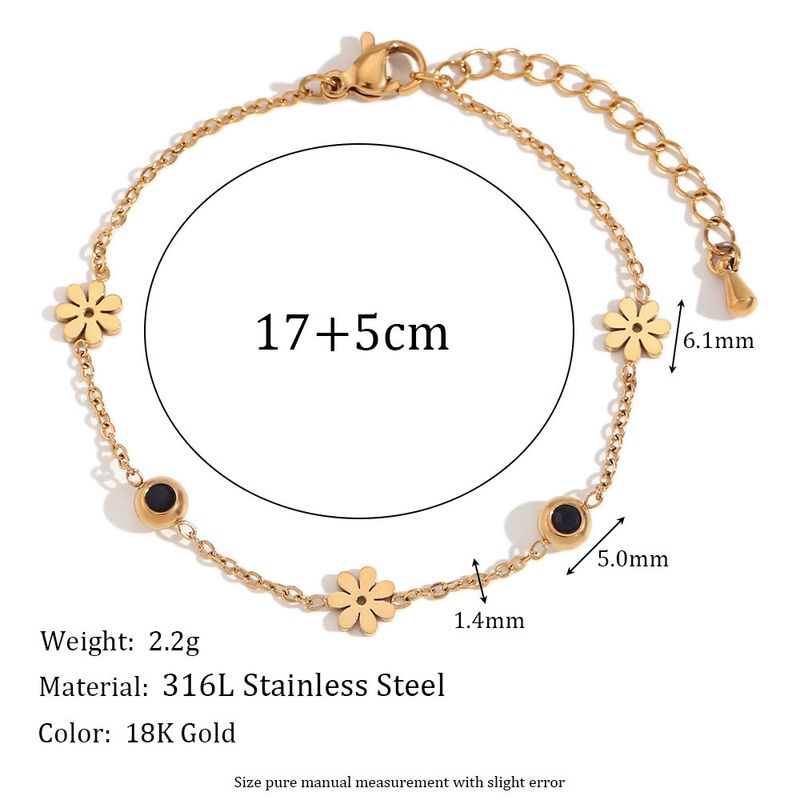 Fashion Niche Eleganter Handschmuck Edelstahl vergoldet dreilagiges Mikro-Intarsien-Herzblumenarmband für Damen_voghion.com