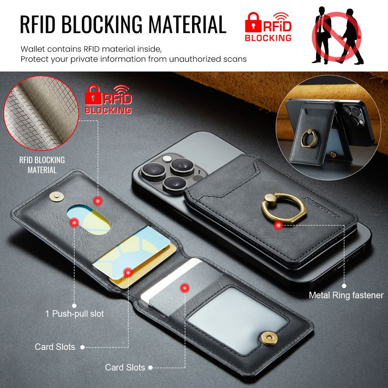 K1 For 16 Phone15 Ring Bracket Magnetic Card Holder Mobile Phone Magnetic Card Holder_voghion.com
