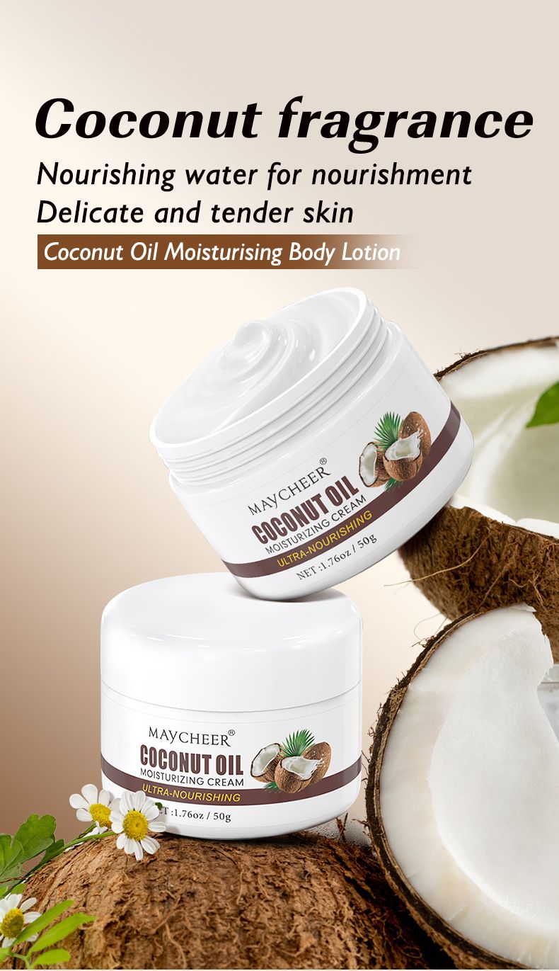 MAYCHEER Kokosöl-Körpercreme, feuchtigkeitsspendend und feuchtigkeitsspendend, um Hühnerhaut dauerhaft zu lindern_voghion.com