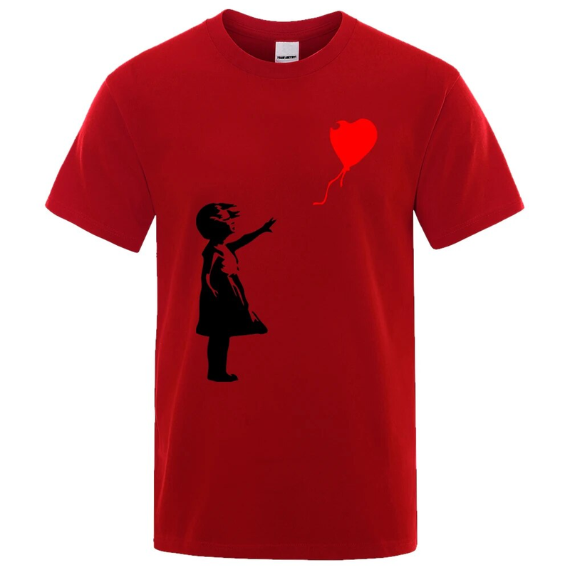 2024 sommer Neue Ballon Lustige Druck Männer Mode Lässig Kleidung Baumwolle Atmungsaktiv Kurzarm Oansatz Komfortable_voghion.com