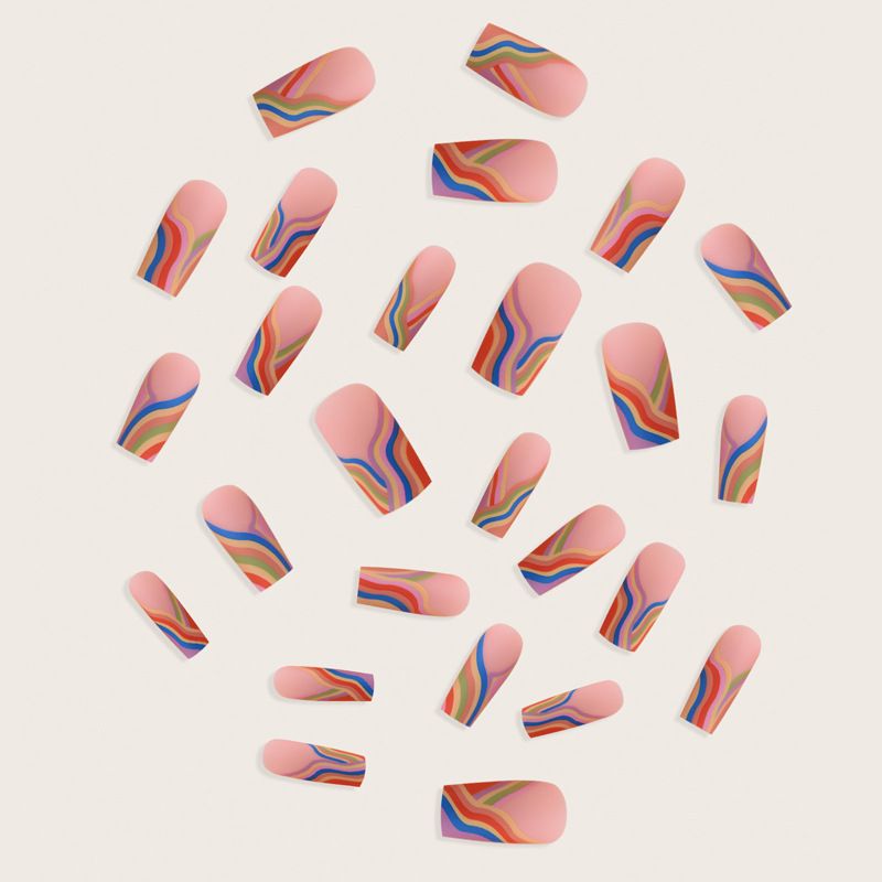 Bandes pour ongles, patchs pour nail art, carrés européens arc-en-ciel, ongles givrés, finis_voghion.com