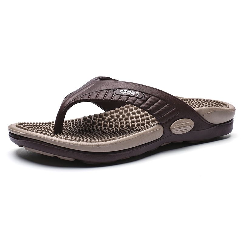 Tongs d'été pour hommes, pantoufles de massage en granulés pour hommes, sandales de plage confortables, chaussures décontractées pour hommes, tongs pour la maison, chaussures de salle de bain_voghion.com