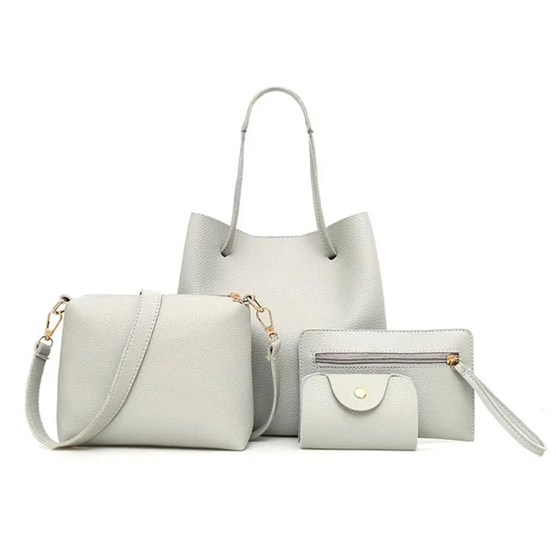 4psc Mode Frauen Schulter PU Umhängetaschen Brieftasche Neue Totes Handtasche Clutches Geldbörse Damen Tasche Set_voghion.com