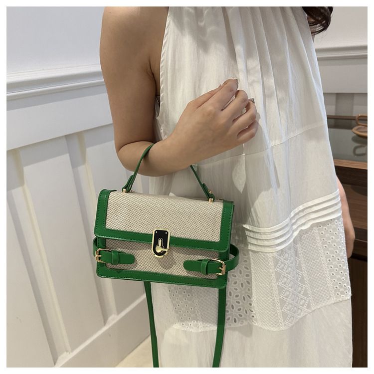 Contrasterende kleur Stijlvolle Ins Hand Held Single Shoulder Crossbody Dames Kleine Vierkante Tas_voghion.com