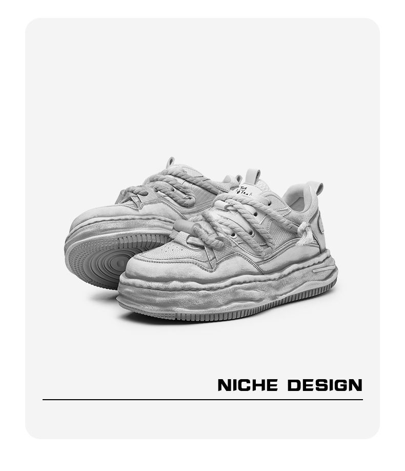 Augmentation invisible de la hauteur intérieure de 7 cm pour chaussures sales, chaussures pour hommes usées et cirées à semelles épaisses, sport polyvalent pour couples,_voghion.com