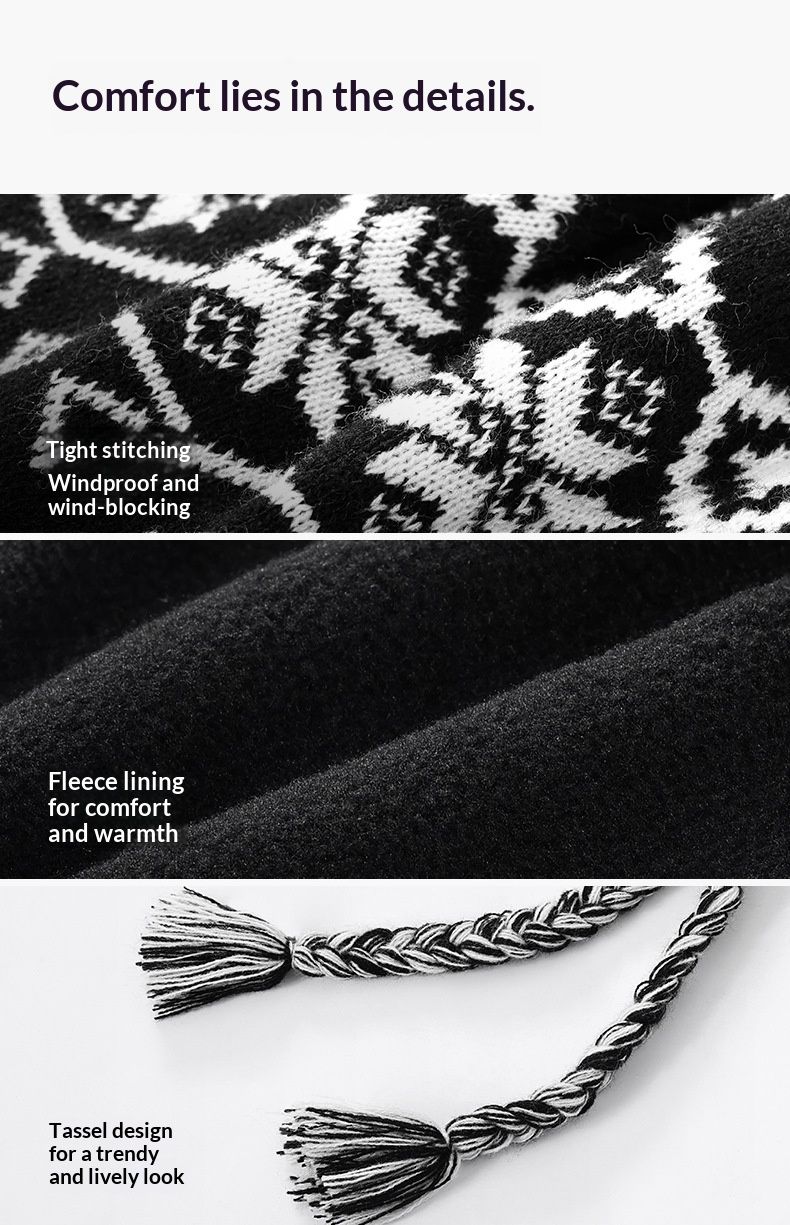 001 Golejue Nuovo cappello da sci lavorato a maglia per arrampicata all'aperto, ciclismo, escursionismo, antivento, caldo, freddo, foderato in pile, protezione per le orecchie spessa_voghion.com