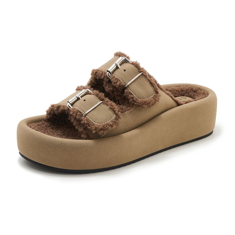 SH213-42025 Herbst und Winter Neue Casual Fashion Non-Slip Soft Bottom Pelzigen Schuhe für Frauen_voghion.com