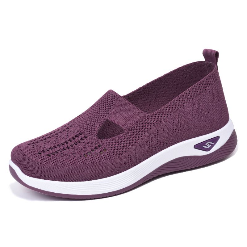 Schuhe für Damen im Sommer, atmungsaktive Schuhe aus altem Peking-Stoff, Fliegengewebe, Ein-Fuß-Schuhe für Mütter_voghion.com