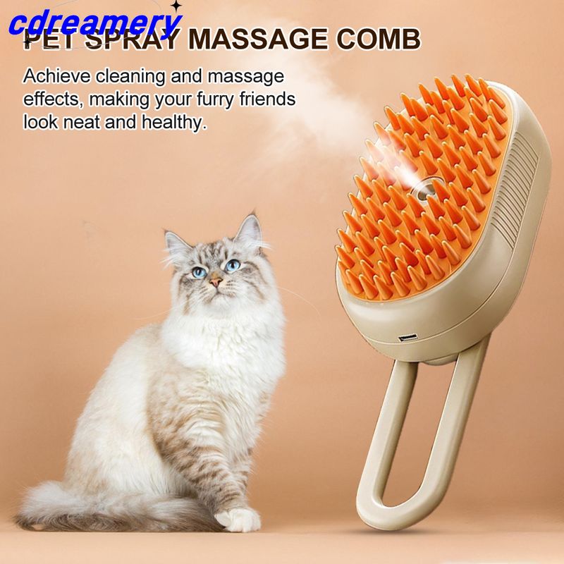 Brosse à vapeur 3 en 1 pour chat, peigne pour éliminer les poils d'animaux et les nœuds_voghion.com