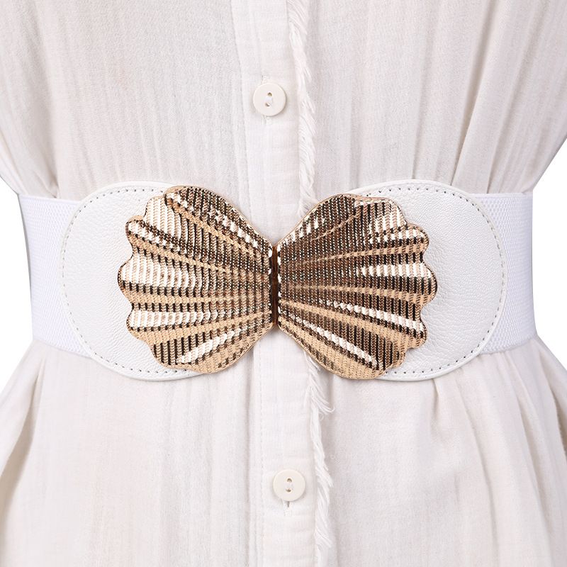 Autumn and winter new products simple and versatile color decorative coat fashionable and elegant PU elastic band_voghion.com