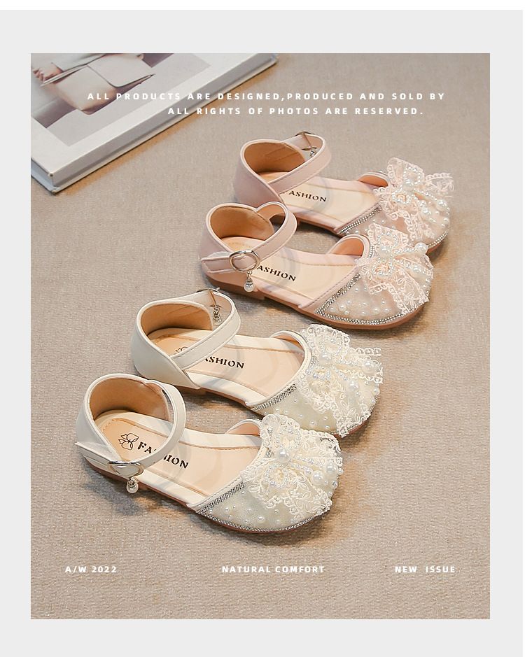 Mädchen Prinzessin Schuhe Perle Zehe Halb Sandalen Mädchen Performance Schuhe Sommer Neue Kinder Weiche Unterseite Kristall Schuhe_voghion.com