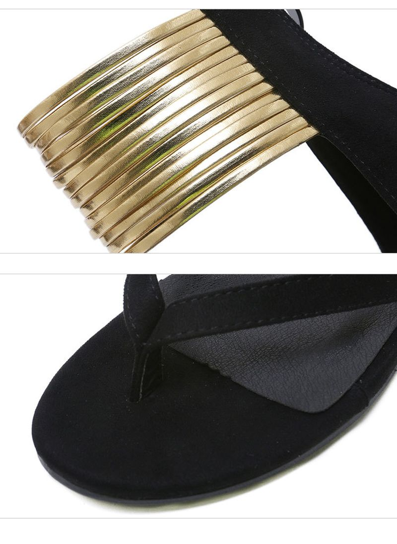 Large Size Roman For Women, Flip-toe Fashion Women's Sandals, Personalized Anklet Flat Sandals_voghion.com
