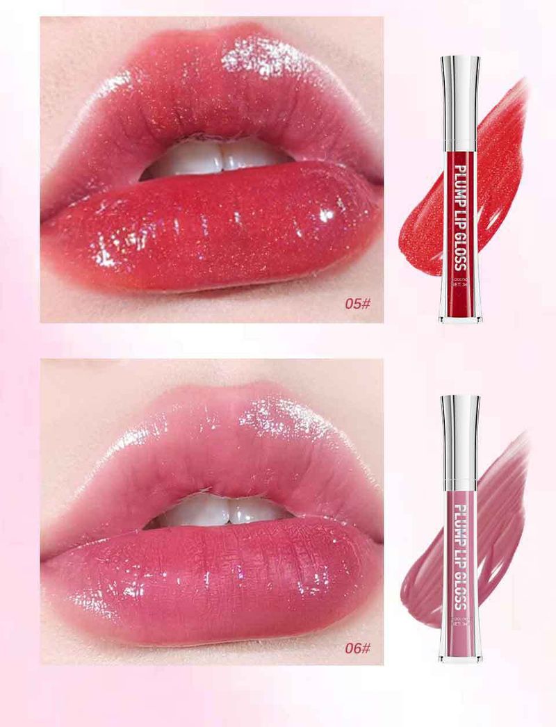 Lip Plumper hidratáló ajakfény Extrém teltebb dúsító ajakfény Színezett ajakfény Csillámos ajkak Smink 6 színben_voghion.com