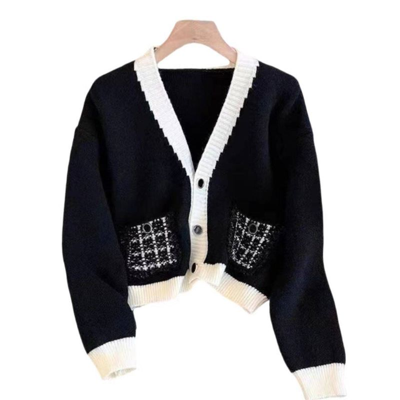 Women's Clothing soft waxy sweater jacket new V neck knitted cardigan long sleeved top_voghion.com