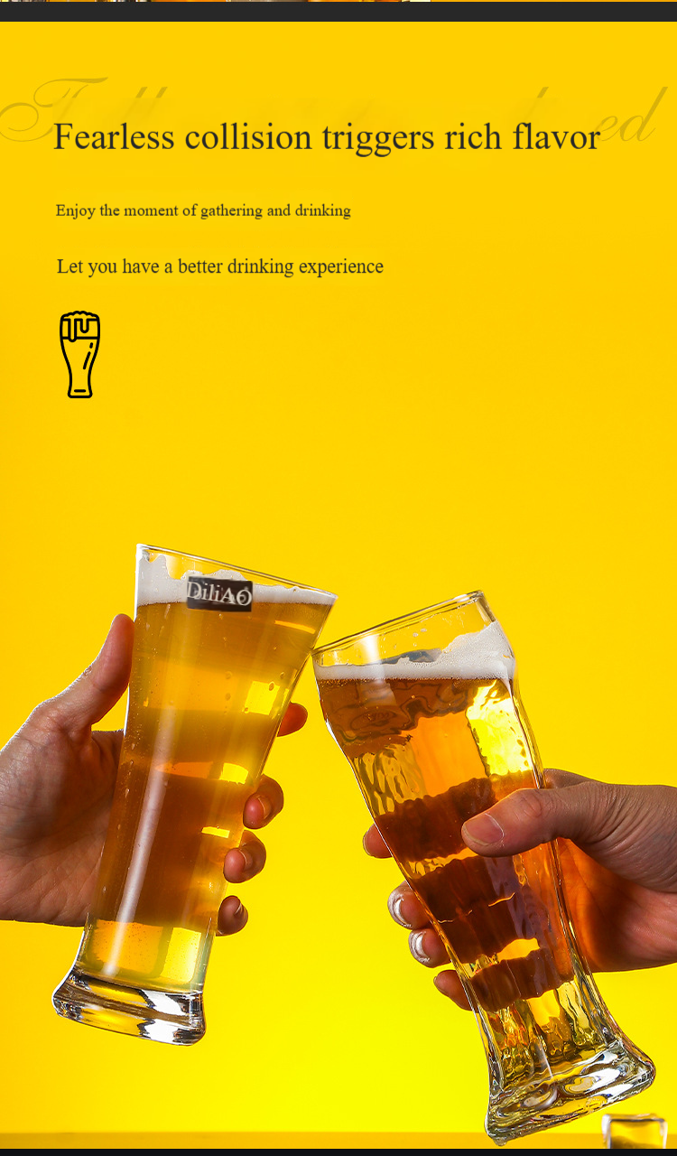 Craft Beer Glass Set - 500ml Pint Glass With Thickened Base For Home Bars & Pubs (Commercial-Grade, Non-Slip Grip, Perfect For IPA & Stout)_voghion.com