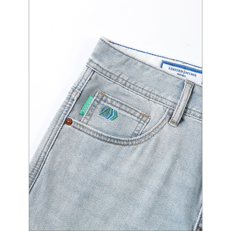 Slim Straight Lightweight Jeans voor heren - Klassieke blauwe denimbroek voor casual gebruik (11oz, middelhoge taille, stretchcomfort)_voghion.com