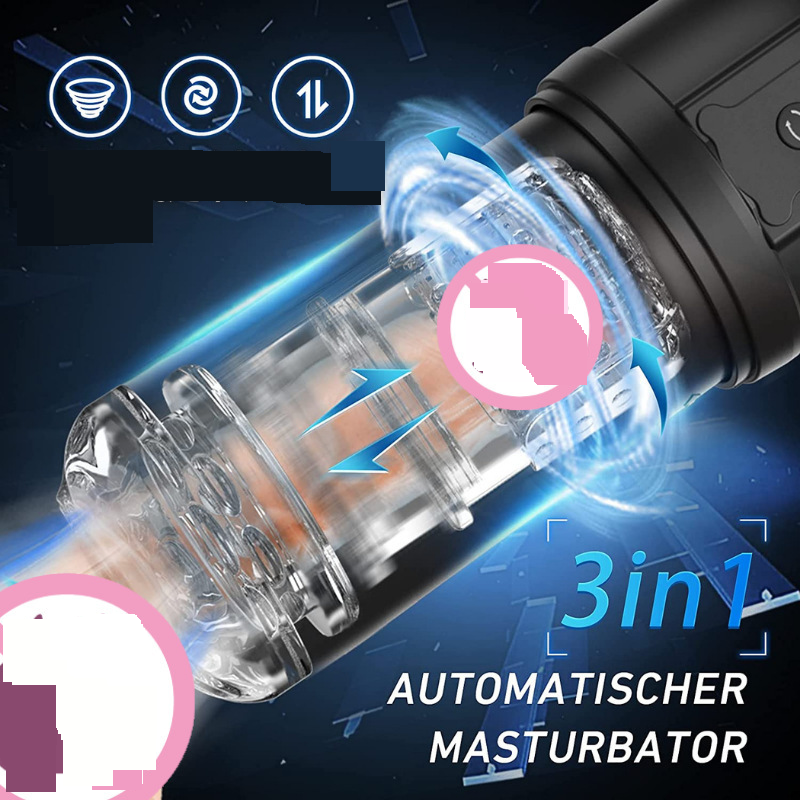 Masturbatore maschile completamente automatico con tazza per aeromobili, vero giocattolo sessuale elettrico rotante telescopico_voghion.com
