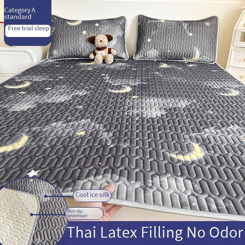 Natural Latex Cooling Bed Sheet Set - Breathable, Washable, Soft & Comfortable For Summer - Single/Double Size With Pillowcases_voghion.com