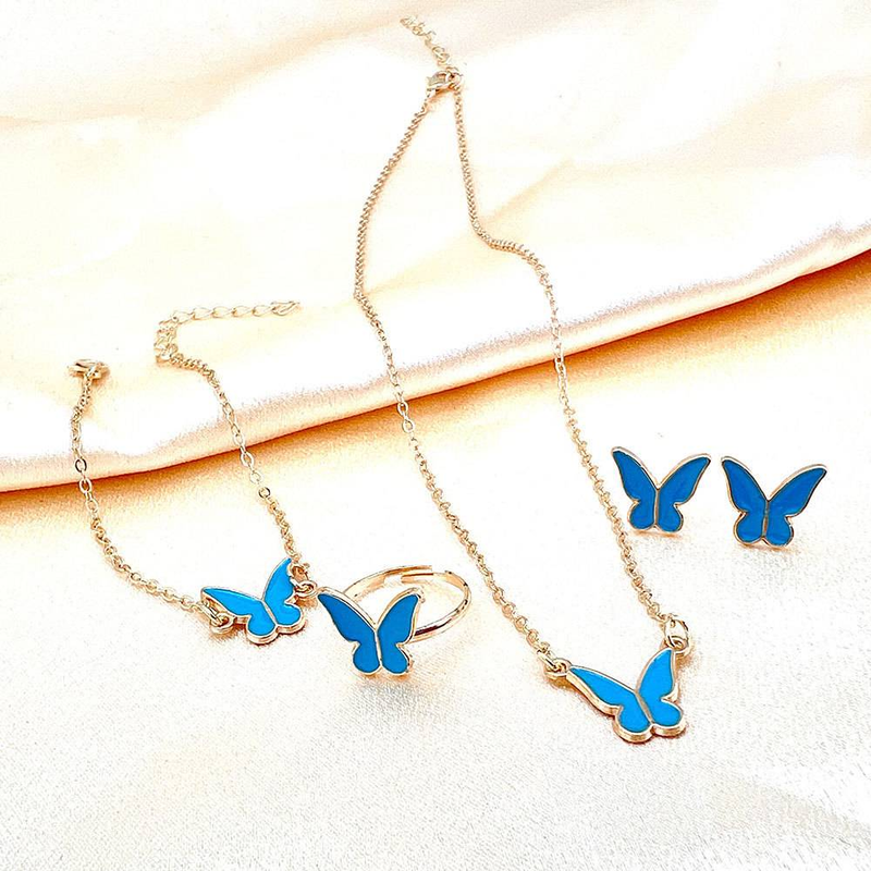 Collane La collana con farfalla smaltata bianca è squisita, semplice e versatile, moda di nicchia, catena per clavicola di alta gamma, set di collane per temperamento_voghion.com
