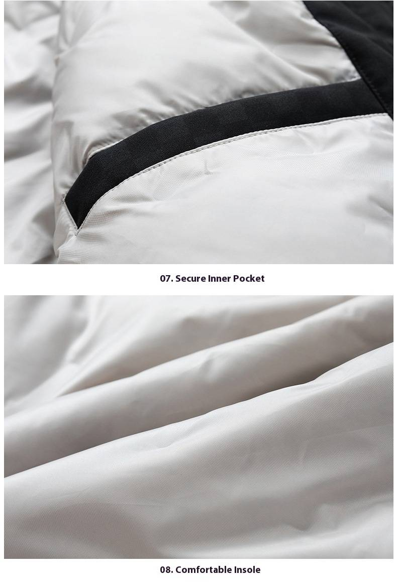 Doudoune d'hiver pour homme, coupe ample, décontractée, chaude, indice de gonflement 550, duvet de canard gris_voghion.com
