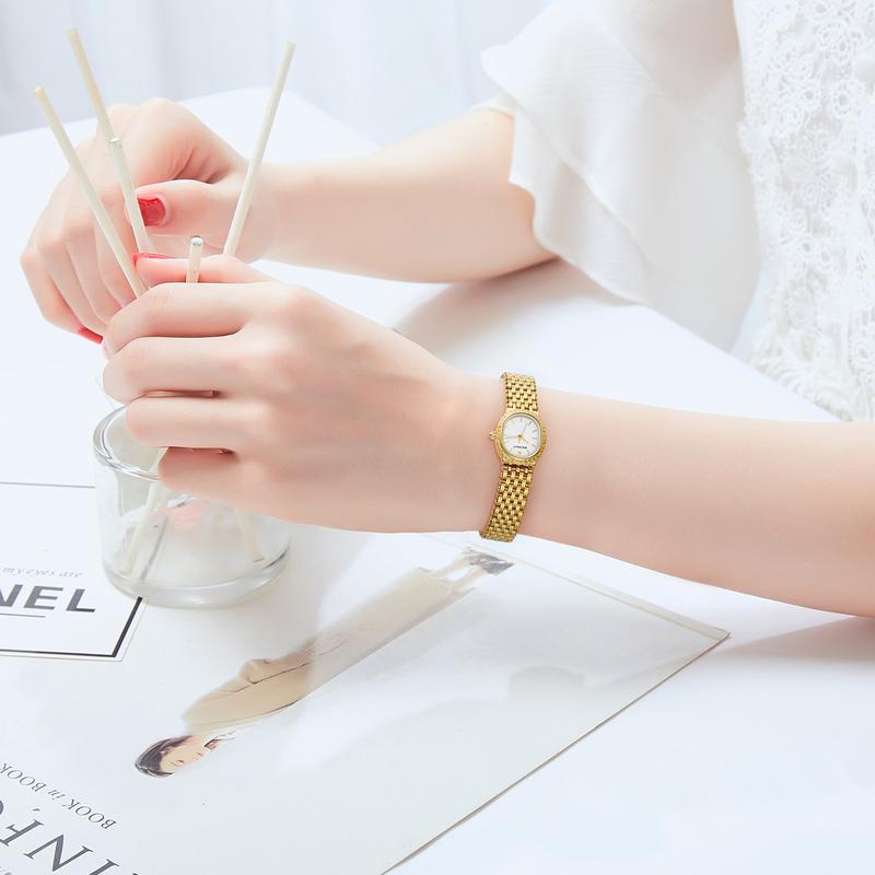 BERNY Small Gold Watches For Women Dainty Minimalist Oval Dial Stainless Steel Bracelet Watch Waterproof Luxury Ladies Quartz Watch With Tool Included_voghion.com