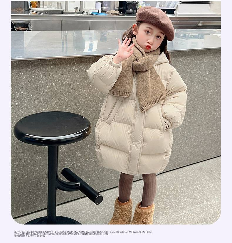 Winter-Steppjacke mit Cartoon-Bär für Kinder – Dicke Polyester-Außenschicht, Fleece-Futter, weicher Kapuzenmantel (100–150 cm, Beige/Helles Apricot)_voghion.com