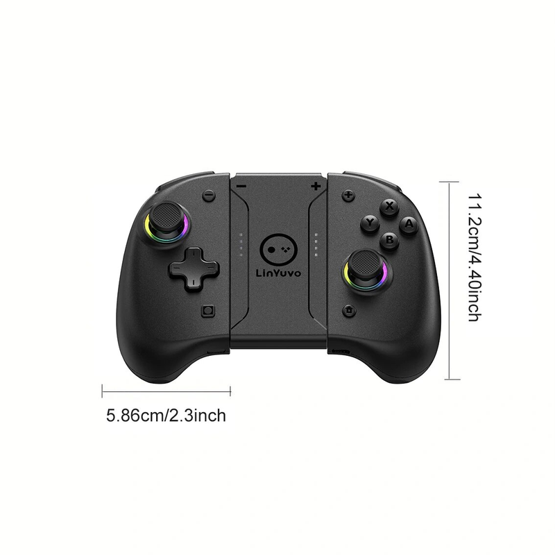 Linyuvo ks37 bluetooth gamepad controlador de jogos sem fio 6-aixs giroscópio metal joystick jogos joypad para nintendo switch_voghion.com