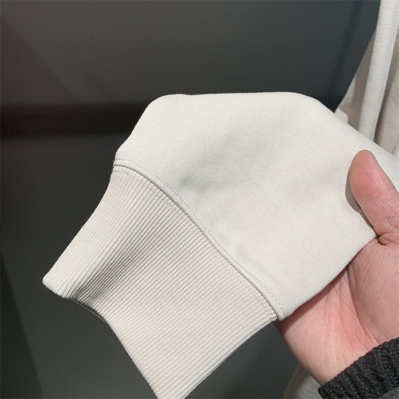 Felpa con cappuccio alla moda coreana con cappuccio color albicocca al latte da uomo Wang Hedi 2024 Primavera Trendy B2CRE1125_voghion.com