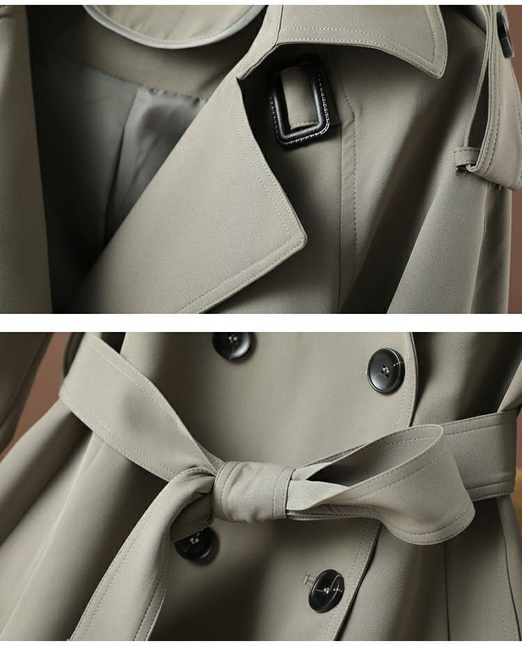 Women's autumn temperament fashion waist slim British style short trench coat 8529_voghion.com