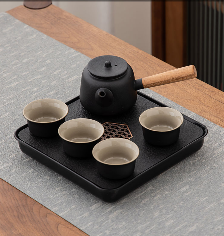 Hotel Kung Fu Tea One Pot Four Cups Simple Small Set Dormitory Personal Use Japanese Style Side Handle Single Teapot_voghion.com
