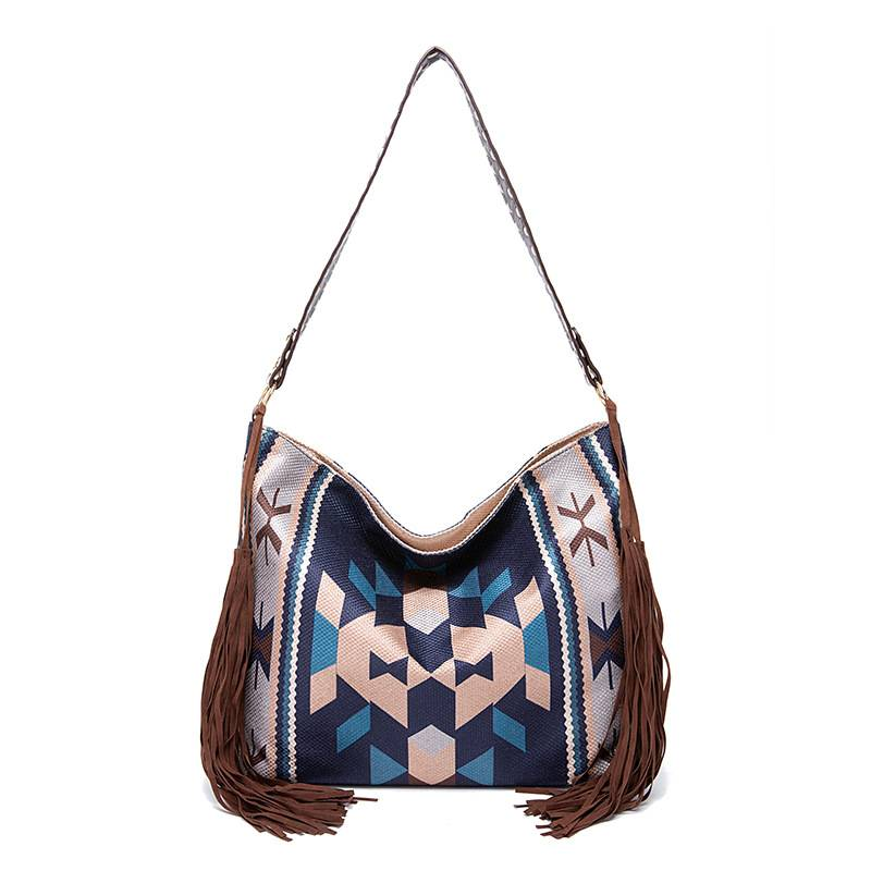 Borsa a tracolla in lino di cotone intrecciato a mano di nuova moda di design bohémien vintage_voghion.com