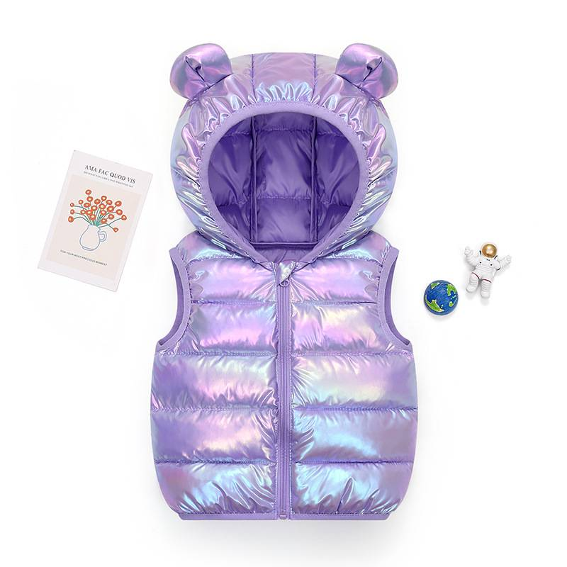 Abbigliamento per bambini 2024 nuovi autunnali e invernali giacche in piumino di cotone per bambini e bambine gilet con cappuccio in piumino abbigliamento esterno per bambini gilet_voghion.com