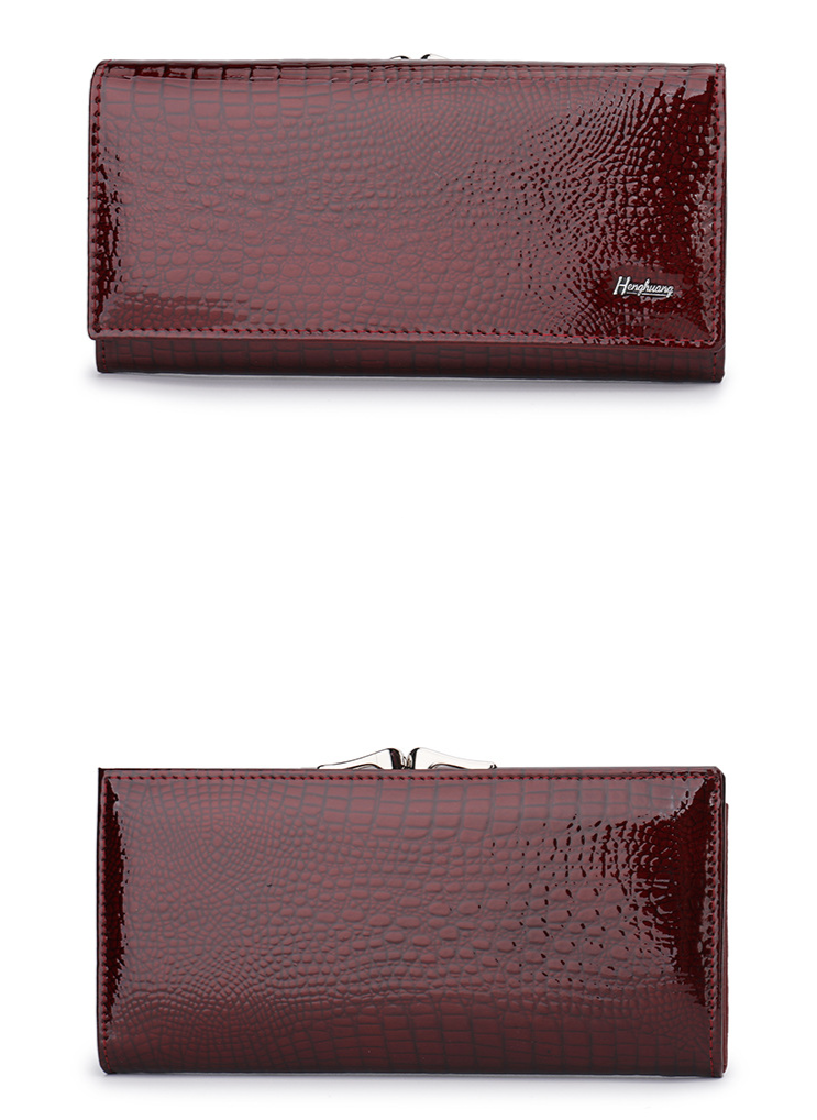 Women's Bags New Hot Sale Women's Leather Wallet Patent Leather Crocodile Pattern High End Clutch Bag Large Capacity Multi Function_voghion.com